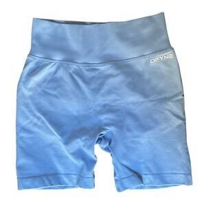 DFYNE Seamless Scrunch Butt Shorts Baby blue High Waist Gym Activewear Size S